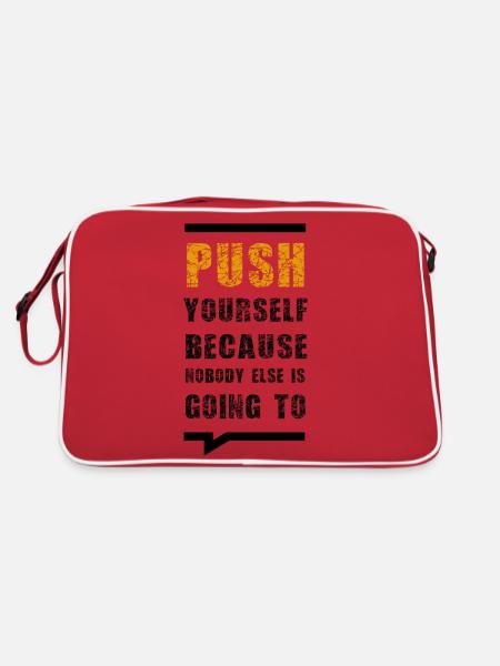 Poussez-vous parce que personne d’autre ne le fera - Sac Retro - rouge/blanc - Dos