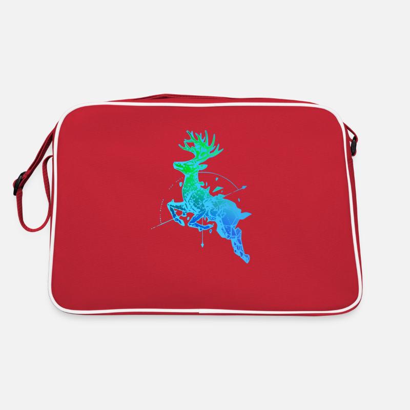 Hirsch mit Kompass Retro Tasche