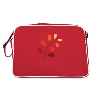 Branche d’automne avec dégradé - Naturellement belle - Sac Retro - rouge/blanc - Dos