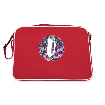Buchstabe D - Retro Tasche - Rot/Weiß - Hinten