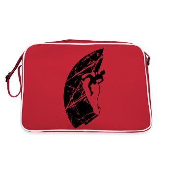 Cracks climbing rope man - Retro Bag - red/white - Back
