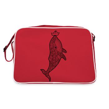 Whale ship - Retro Bag - red/white - Back