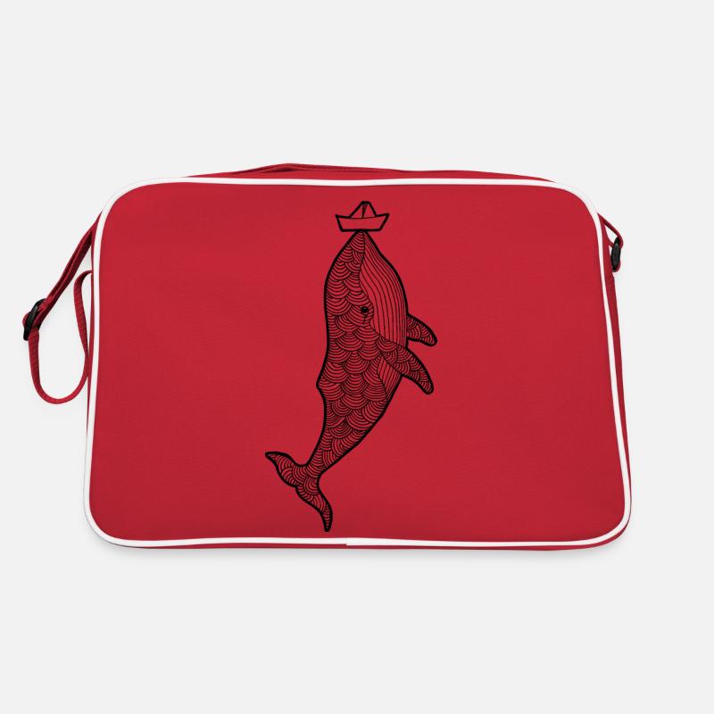 Wal Schiff - Retro Tasche - Rot/Weiß