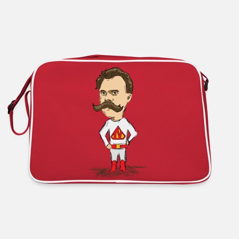 Nietzsche - Retro Tasche - Rot/Weiß