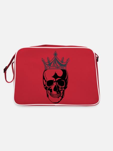 skull king krone - Retro Tasche - Rot/Weiß - Hinten