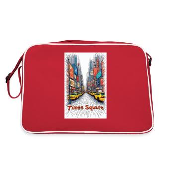 Times Square - Retro Tasche - Rot/Weiß - Hinten