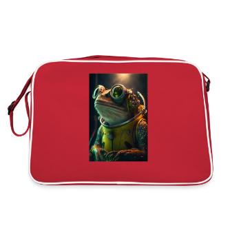 cute frog astronaut - Retro Bag - red/white - Back