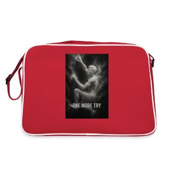 One more try. - Retro Tasche - Rot/Weiß - Hinten