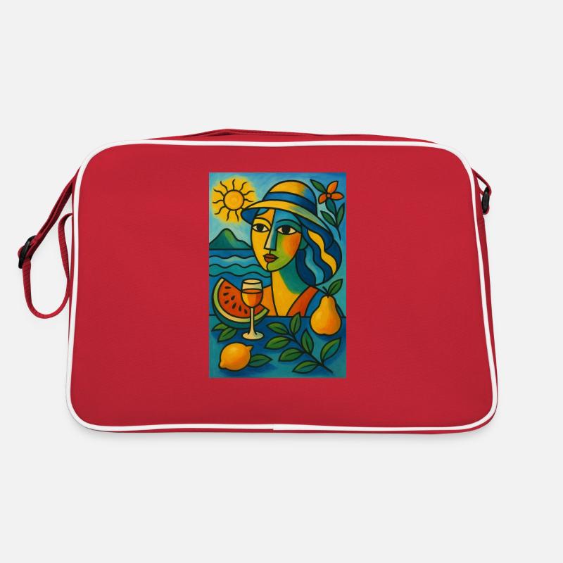 Sommerliche Brise - Retro Tasche - Rot/Weiß