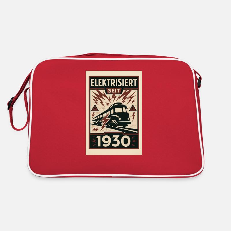 Elektrisiert Strom Eisenbahn 1930 Bahn Zug Express Retro Tasche