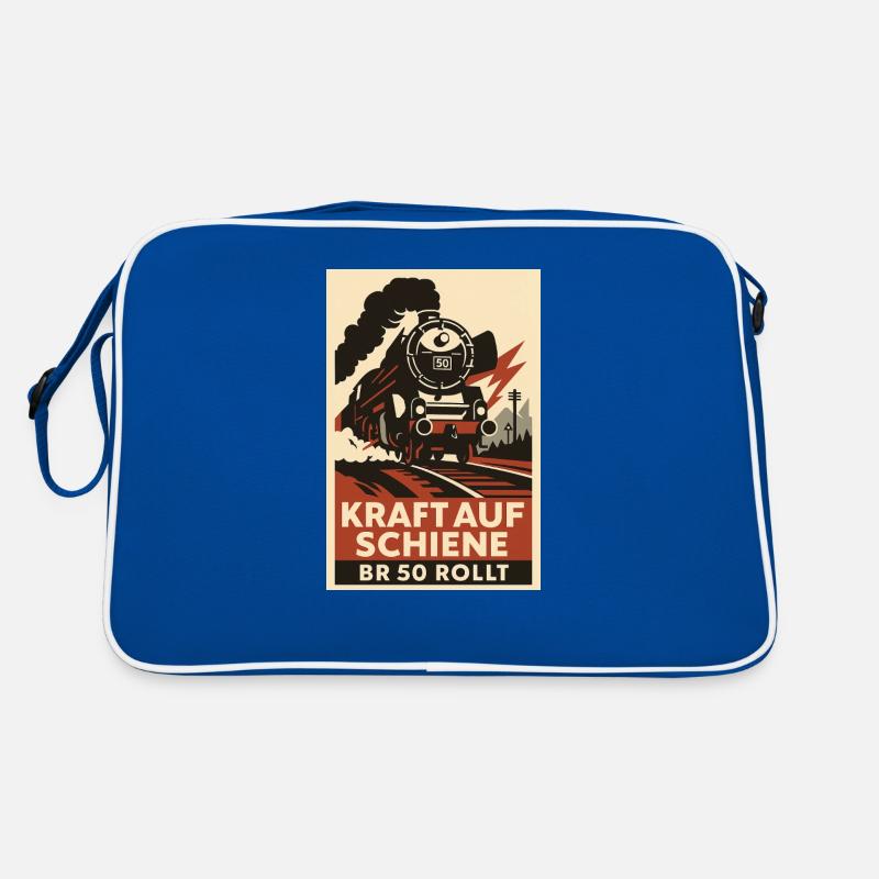 Railway: Power on rail: BR 50 rolls freight train Retro Bag