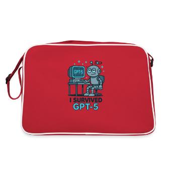 I Survived GPT-5 - Retro Tasche - Rot/Weiß - Hinten