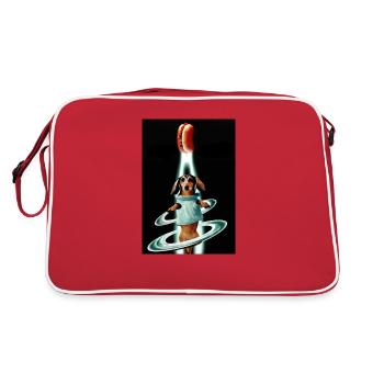 Dachshund from Space - Retro Bag - red/white - Back