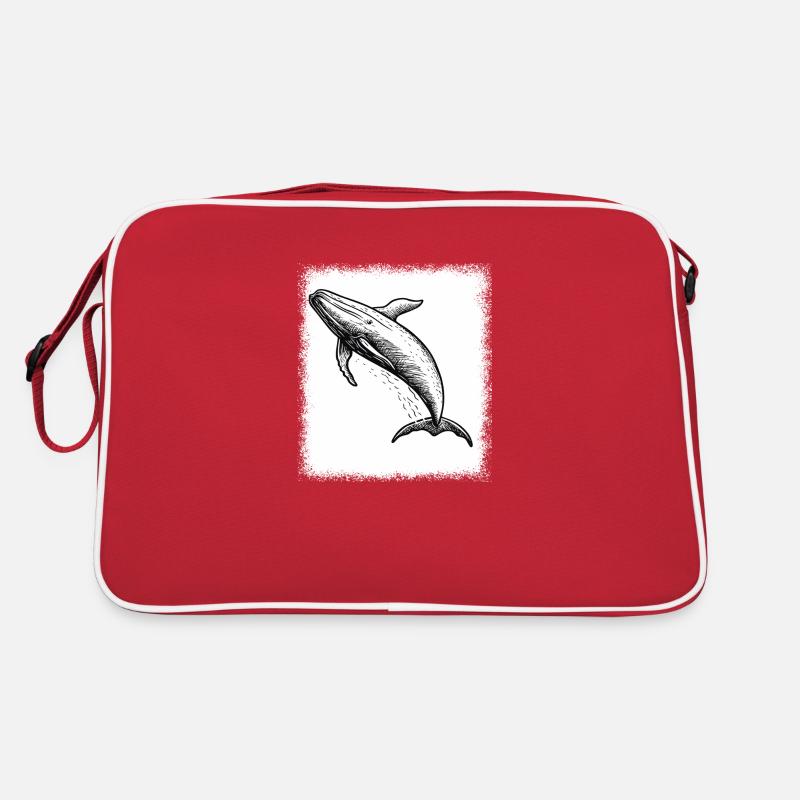 gift blue whale statement present idea sayings Retro Tasche