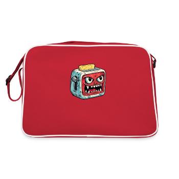 Evil toaster with toast bread - Retro Bag - red/white - Back
