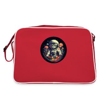 Les chats dans l’espace: pattes aventureuses dans le cosmos - Sac Retro - rouge/blanc - Dos