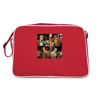 Person getting stared at in a bar - Retro Bag - red/white - Back