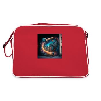 Universum - Retro Tasche - Rot/Weiß - Hinten