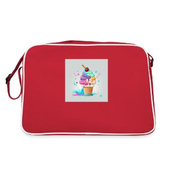 Cornet de Glace style cartoon - Sac Retro - rouge/blanc - Dos