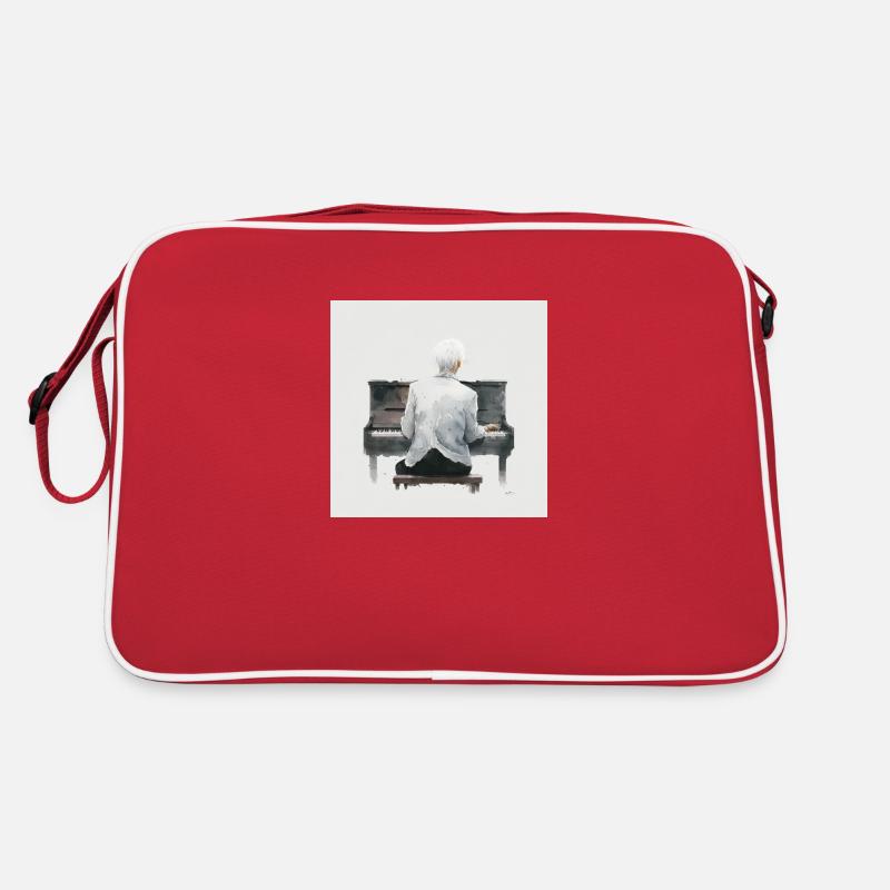 Der Pianist - Retro Tasche - Rot/Weiß
