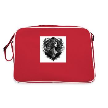 tattoo woman balance gothic - Retro Bag - red/white - Back