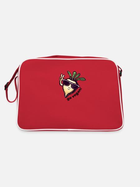 Mignon navet végétalien. Paix! - Sac Retro - rouge/blanc - Dos