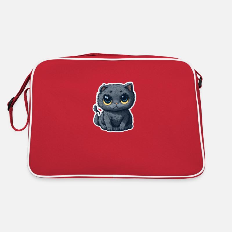 Süße Graue Katze Retro Tasche