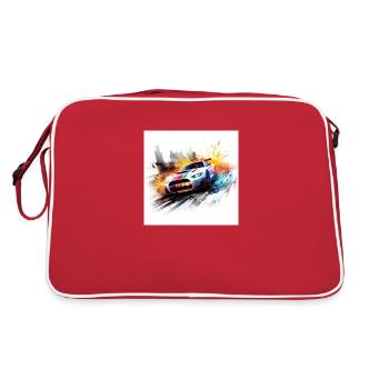 Need for speed gaming art, orange, white, retro - Retro Bag - red/white - Back