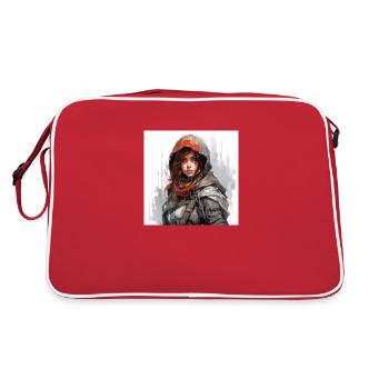 Gaming Art Woman Assassin - Retro Bag - red/white - Back