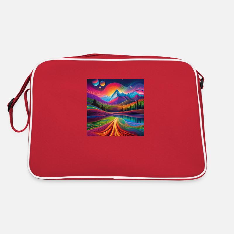 psychedelisches trippy Berg-Design Retro Tasche