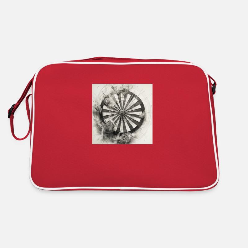 Dartboard Dartscheibe Winkingerschild - Retro Tasche - Rot/Weiß