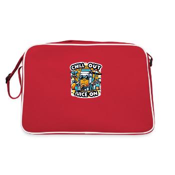 Chill out - Juice on. - Retro Tasche - Rot/Weiß - Hinten
