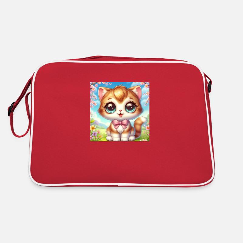 Chaton mignon au printemps avec boucle Sac Retro