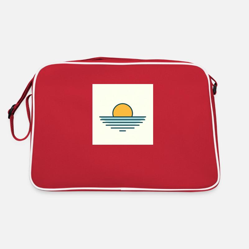 Sunset Minimalism - Retro Tasche - Rot/Weiß