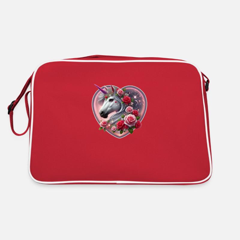 Vale Heart - Valentinstag Einhorn Retro Tasche