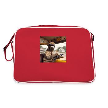 Sloth school bus tramp - Retro Bag - red/white - Back