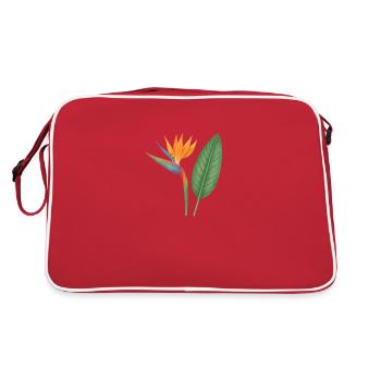Strelitzia – fleurs exotiques - Sac Retro - rouge/blanc - Dos
