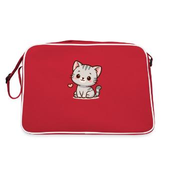 Little Cat – Purring & Cute - Retro Bag - red/white - Back