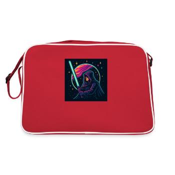 T-shirt avec un chevalier néon sur fond d’espace - Sac Retro - rouge/blanc - Dos