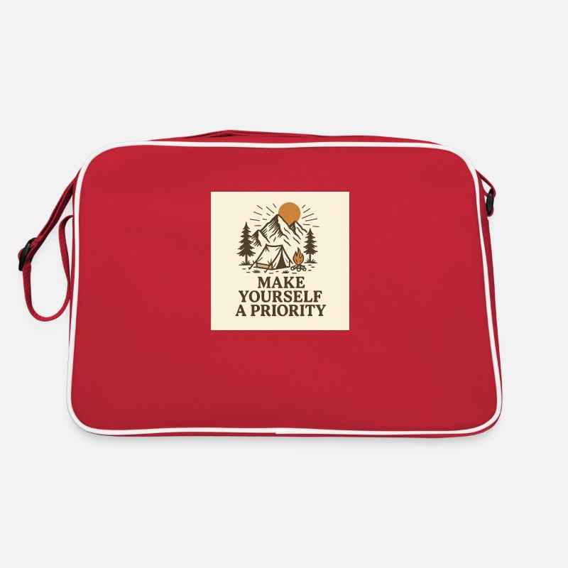 MAKE YOURSELF A PRIORITY Retro Tasche