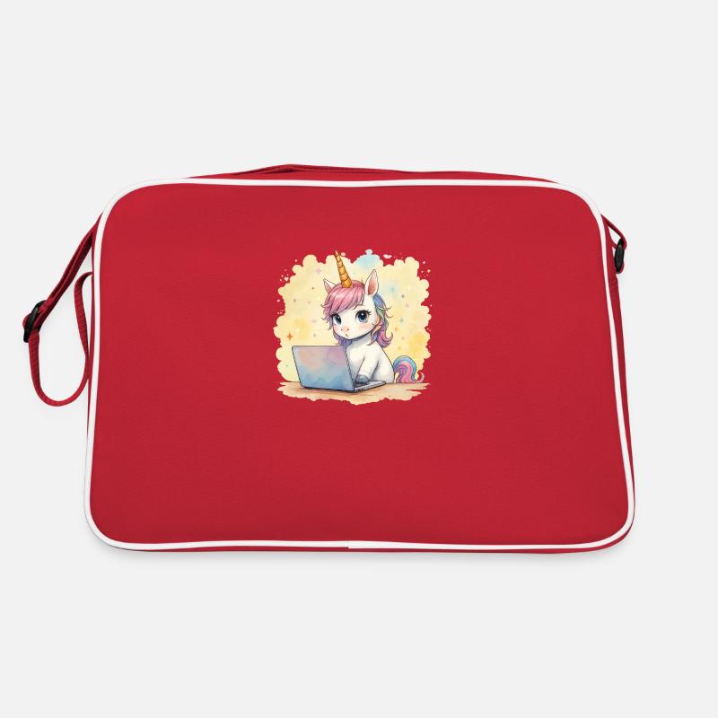 programmierendes Einhorn Retro Tasche