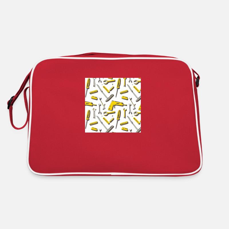Werkzeug Muster - Retro Tasche - Rot/Weiß