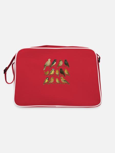 Ornithologue amateur, amoureux des oiseaux - Sac Retro - rouge/blanc - Dos