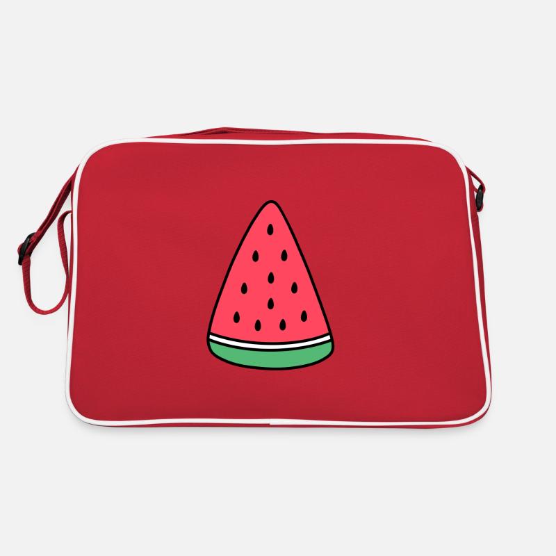 Melone - Retro Tasche - Rot/Weiß
