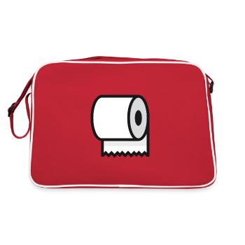 Klopapier Klopapierrolle Toilettenpapier - Retro Tasche - Rot/Weiß - Hinten