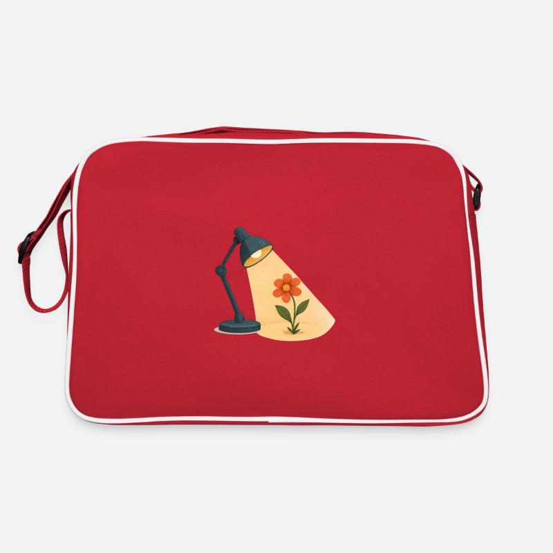 Aufgehende Blume - Retro Tasche - Rot/Weiß