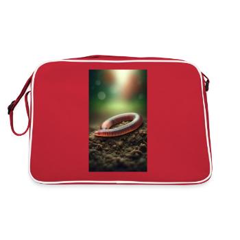 Regenwurm - Retro Tasche - Rot/Weiß - Hinten