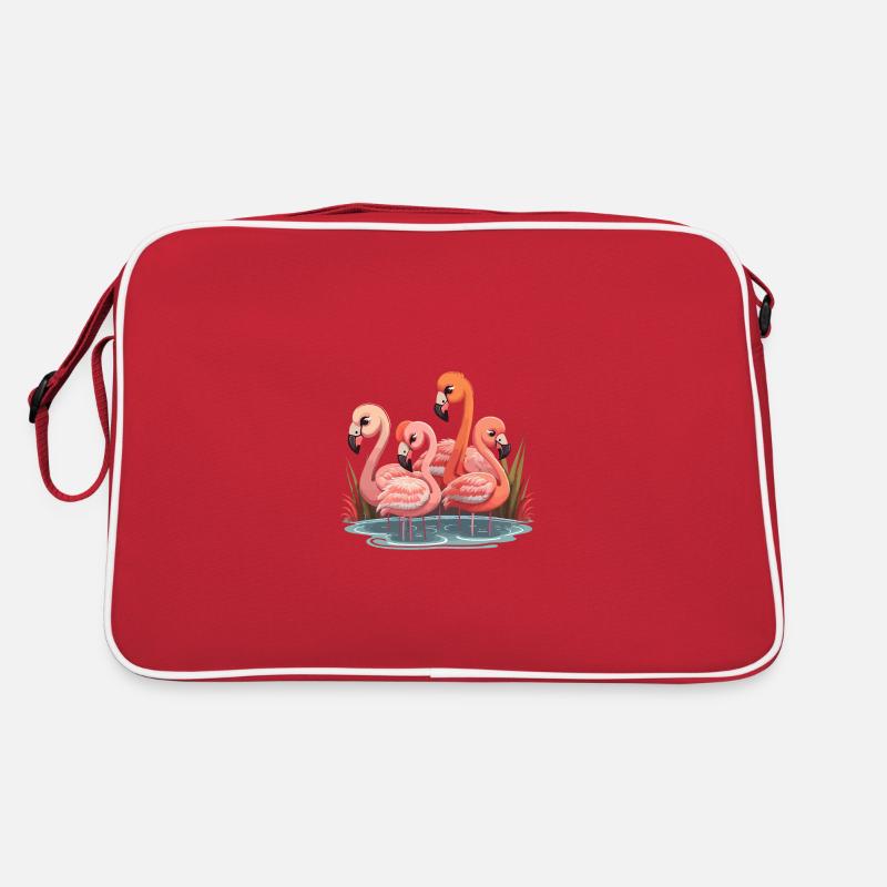 Flamingo-Flock Retro Tasche