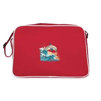 The Joyful Dolphin - Retro Bag - red/white - Back