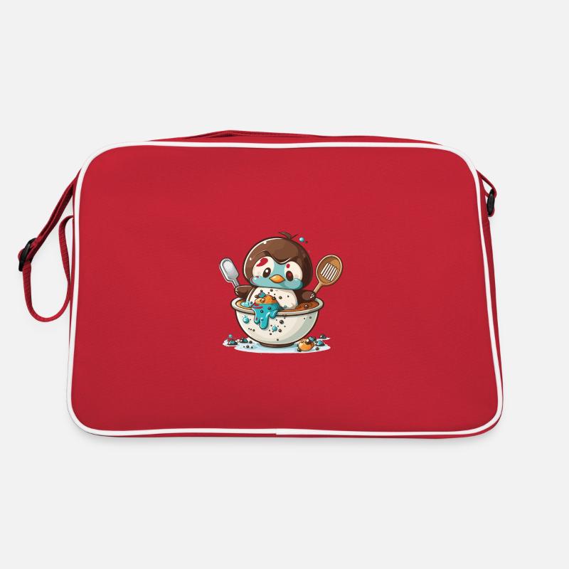 Pinguin-Gebäck - Retro Tasche - Rot/Weiß